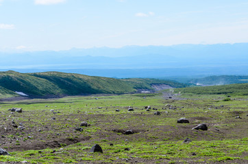 landscape with volcano.Kamchatka