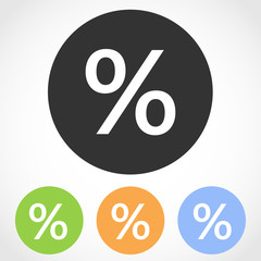 Percent mark icons. Vector illustration.