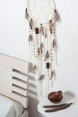 Dream catcher with brown feathers