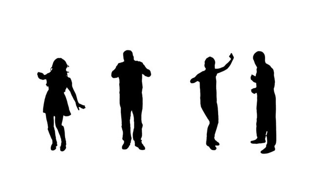 Dancing silhouettes. 4 in 1.