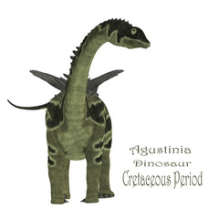 Agustinia Dinosaur with Font - Agustinia was a herbivorous sauropod dinosaur that lived in South America in the Cretaceous Period. © Catmando