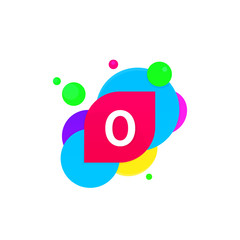 Abstract fun O letter logo creative flat children avatar vector