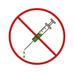 no drugs sign. vector icon