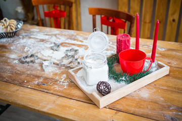 kitchen, Christmas table