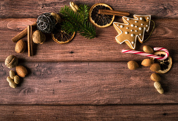 Christmas concept on wooden