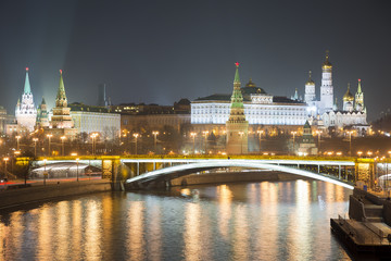 Moscow Kremlin at night.