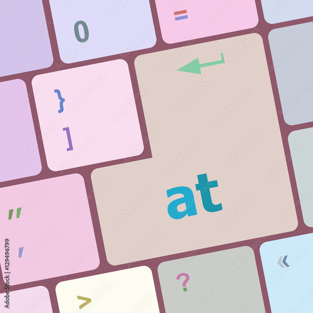 Poster at button on computer keyboard key