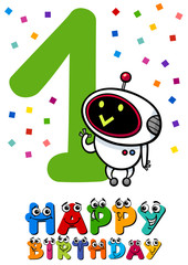 first birthday cartoon design