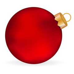Christmas red  ball on a white background
