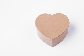 Heart shaped gift box isolated. Cardboard heart shaped gift box. Handmade present box. Present good...