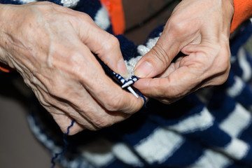 Hands of elderly person