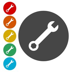 Service tool icon, wrench icon