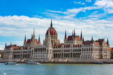 Fototapeta premium Bright view of the Parliament in Budapest.