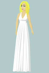 Fototapeta na wymiar Bride in greek wedding dress