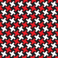 Seamless abstract red and black geometric weave pattern background