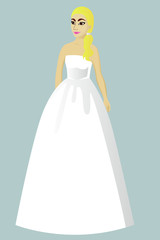 Obraz na płótnie Canvas Bride in princess wedding dress