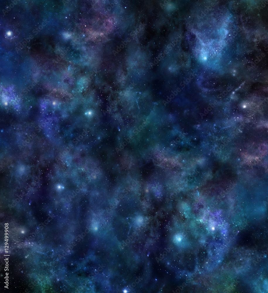 Wall mural universe background - large square dark blue deep space background with stars, planets, solar clouds