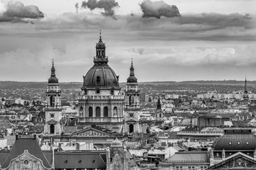 Fototapeta na wymiar Black and white view of Budapest