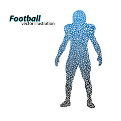 Silhouette of a football player from triangle. Rugby. American footballer