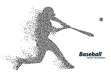 silhouette of a baseball player from triangle.