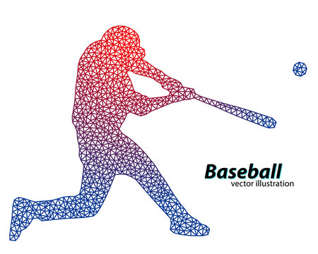 silhouette of a baseball player from triangle.