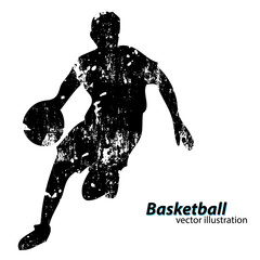Naklejka premium Silhouette of a basketball player.