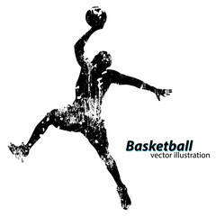 Naklejka premium Silhouette of a basketball player.