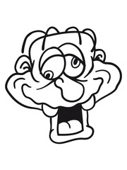 Face head confused frame text head crazy comic cartoon laugh funny funny logo design silly comic