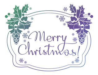 Fototapeta premium Winter holiday label with greeting text 