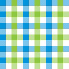 Seamless Large Gingham Pattern. Blue and Green Gingham Pattern.