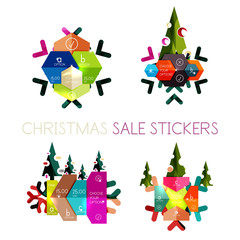 Modern paper Christmas stickers