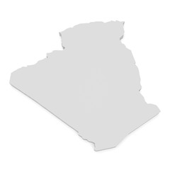 3d Illustration of Algeria Map Isolated On White Background