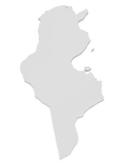 3d Illustration of Tunisia Map Isolated On White Background