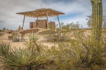 Casa Grande Ruins National Monument of the Pre-columbian Hohokam Indians in Arizona USA