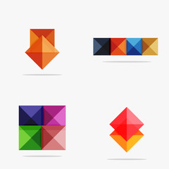 Set of square abstract backgrounds or infographics for content