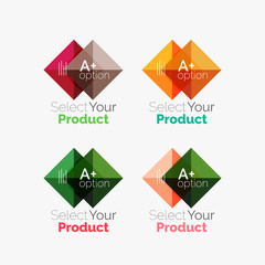 Set of abstract square interface menu navigation button