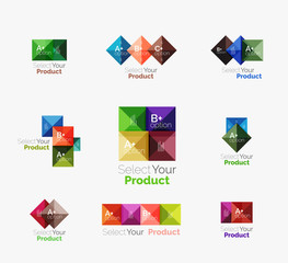 Set of abstract square interface menu navigation button