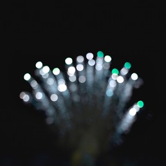 Fototapeta premium Light blur and defocus bokeh circles. fan shape design backgroun