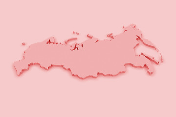 Russia: 3d Illustration of Russian Map