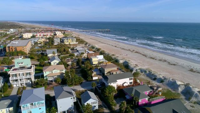 Aerial video of St Augustine vacation beach houses