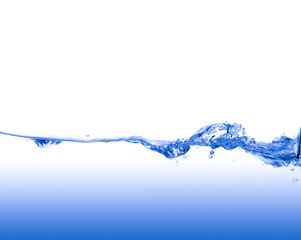 blue water isolated on white background