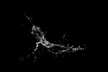 water splash isolated on black background