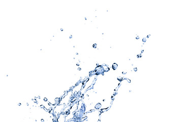 blue water splash isolated on white background