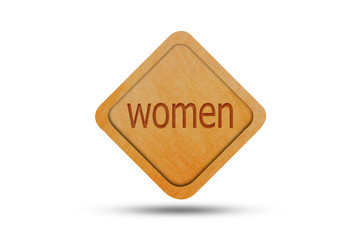 toilet Wooden sign isolated on white