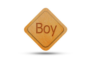 toilet Wooden sign isolated on white