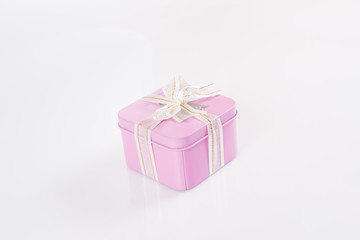 The gift box tired with ribbon ,  clipping path