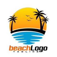 Beach logo vector