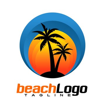 Beach logo vector
