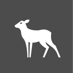 Deer feminine without horns Monochrome illustration of for modern minimalist design, a plastic form an animal in one color