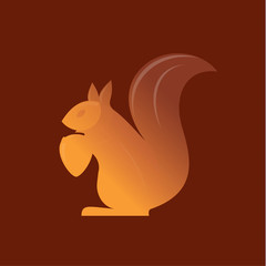 Orange Squirrel on the gradient background